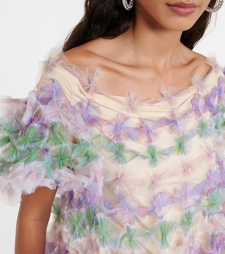 Robe en tulle à épaules dénudées et à volants superposés - Susan Fang - Modalova