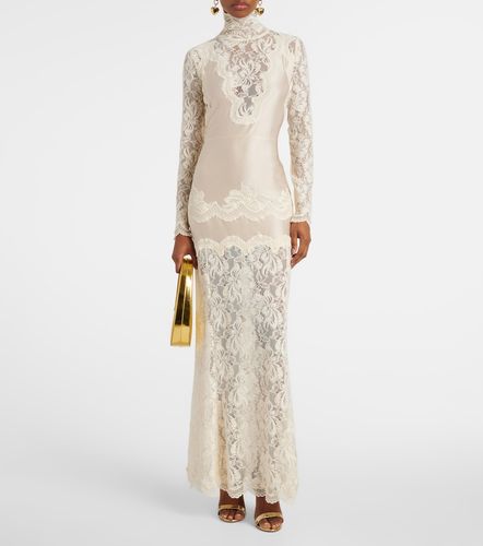 Robe longue de mariée à finitions en dentelle - Rabanne - Modalova