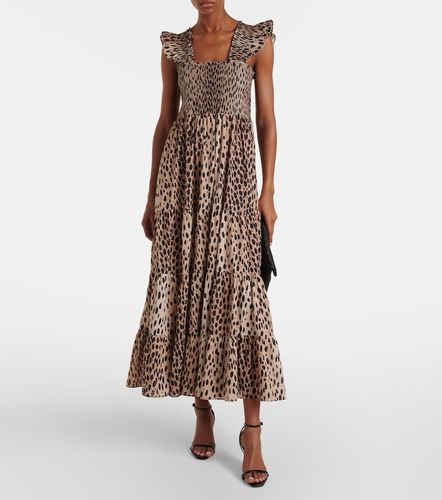 Robe longue en coton à motif léopard - Rixo - Modalova