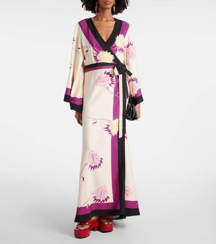 Robe portefeuille en soie à fleurs - La DoubleJ - Modalova