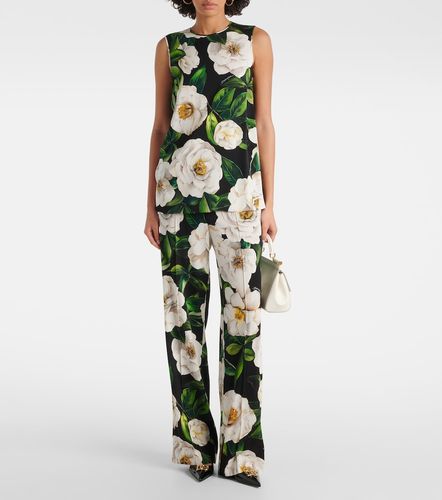Pantalon de pyjama en soie mélangée à fleurs - Dolce&Gabbana - Modalova