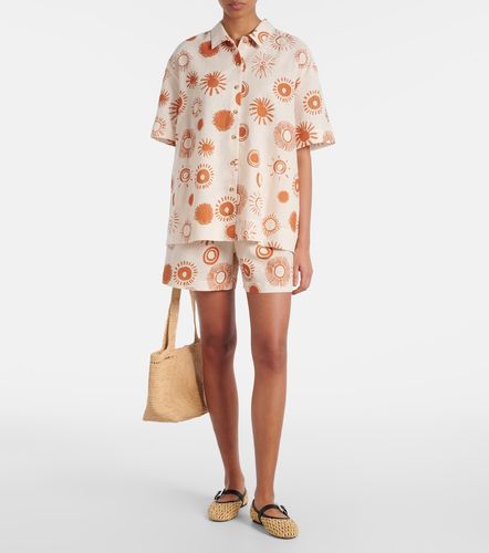 Short Dallas imprimé en lin et coton - Asceno - Modalova