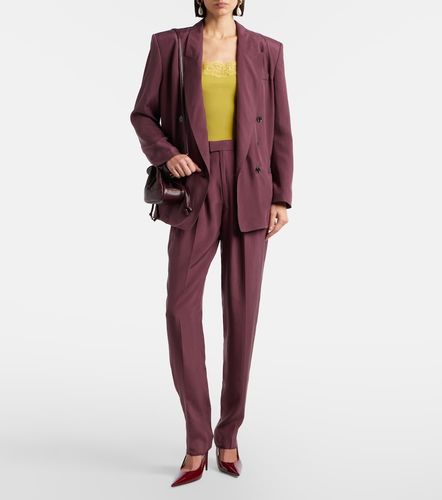 Pantalon droit plissé en soie - Saint Laurent - Modalova