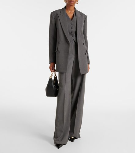 Pantalon droit taille haute en laine - Valentino - Modalova