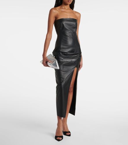 Robe midi bustier en cuir - The Attico - Modalova