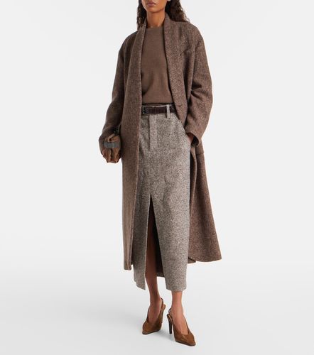 Jupe midi en laine et soie - Brunello Cucinelli - Modalova