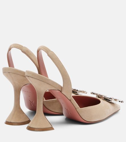 Escarpins slingbacks Begum en daim à ornement - Amina Muaddi - Modalova