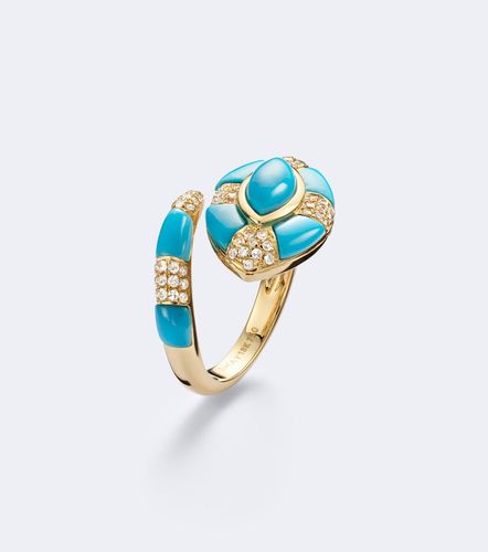 Bague Riviera en or 18 ct, turquoise et diamants - Shay Jewelry - Modalova