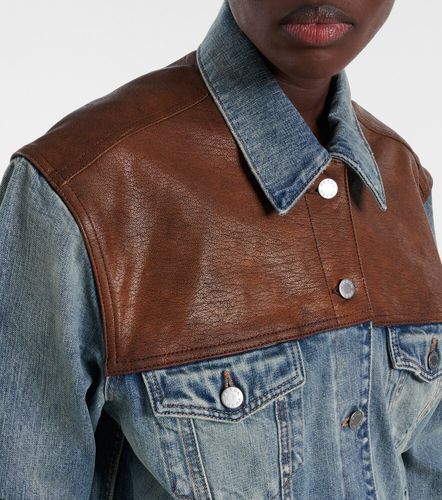 Prada Veste en cuir et denim - Prada - Modalova