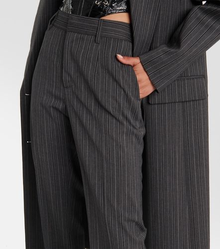 Pantalon droit avec taille haute et fines rayures - Alessandra Rich - Modalova