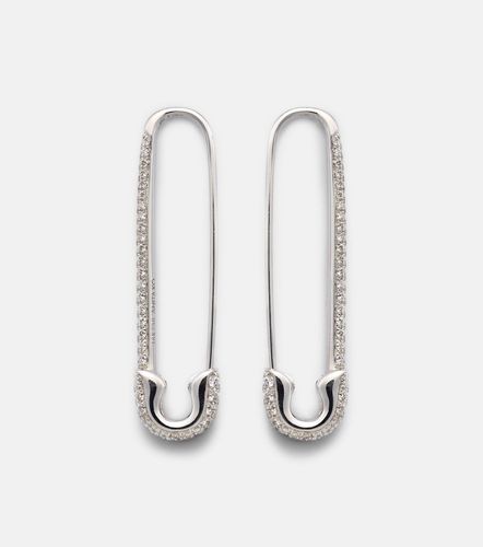 Boucles d'oreilles Extra Large Safety Pin en or blanc 18 ct et diamants - Anita Ko - Modalova