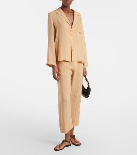 Pantalon en soie à rayures - Saint Laurent - Modalova