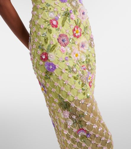 Là Fuori Robe de cocktail en résille à ornement floral - La Fuori - Modalova