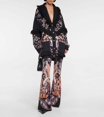 Pantalon évasé en laine à fleurs - Etro - Modalova