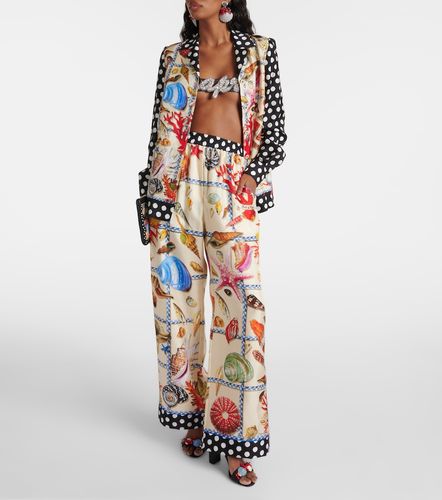Pantalon ample Capri imprimé en soie - Dolce&Gabbana - Modalova