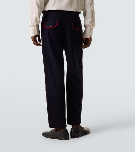 Pantalon droit Carroll brodée en laine - Bode - Modalova
