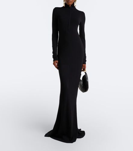 Robe longue en laine mélangée à col roulé - Mugler - Modalova