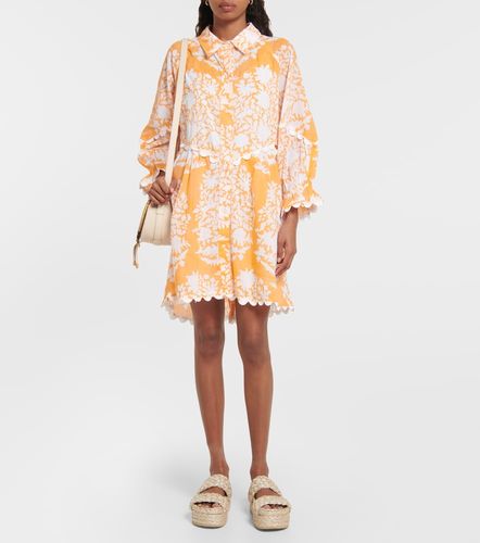 Robe brodée en coton à fleurs - Juliet Dunn - Modalova