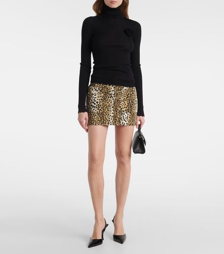 Mini-jupe en coton à imprimé léopard - Blumarine - Modalova