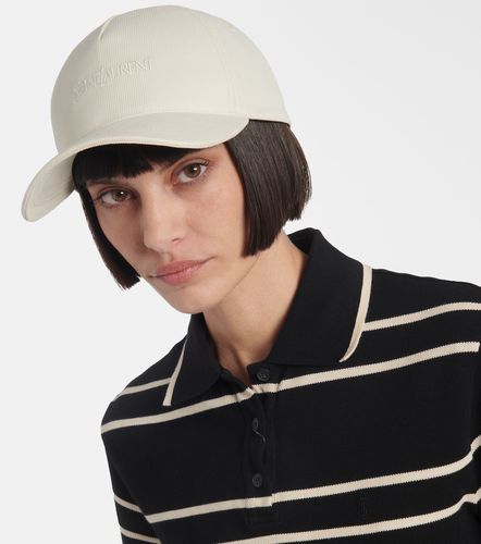 Casquette en velours côtelé à logo - Saint Laurent - Modalova