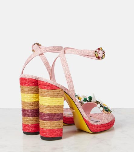 Sandales Taormina 135 en raphia - Dolce&Gabbana - Modalova