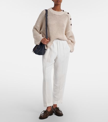 Pantalon droit à taille mi-haute - Brunello Cucinelli - Modalova