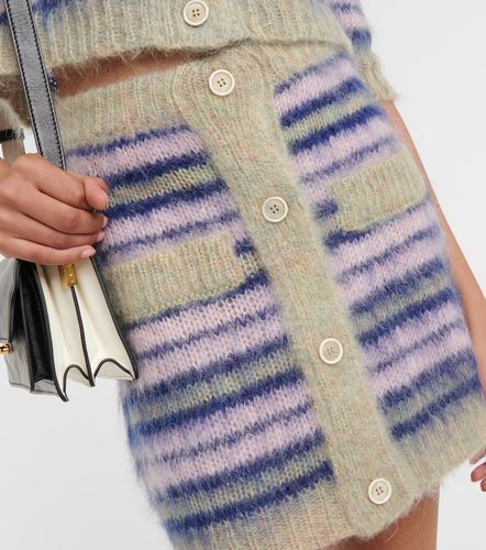 Mini-jupe rayée en mohair mélangé - Marni - Modalova