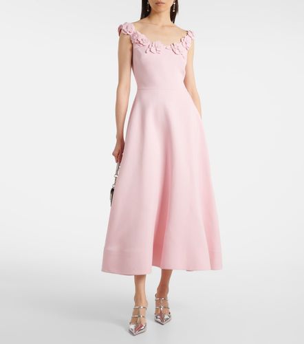 Robe midi en Crepe Couture à fleurs - Valentino - Modalova