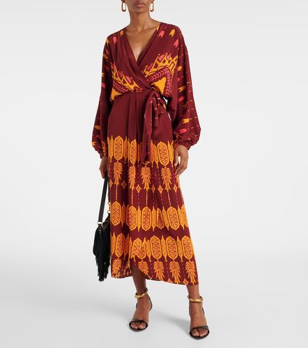 Robe portefeuille en soie imprimée - Johanna Ortiz - Modalova