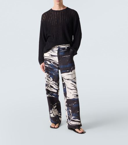 Pantalon droit imprimé en lin - Commas - Modalova