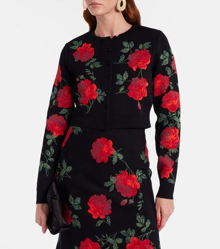 Cardigan court en jacquard à fleurs - Carolina Herrera - Modalova
