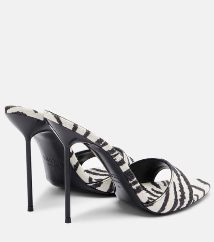 Mules Lidia en toile à motif zébré - Paris Texas - Modalova