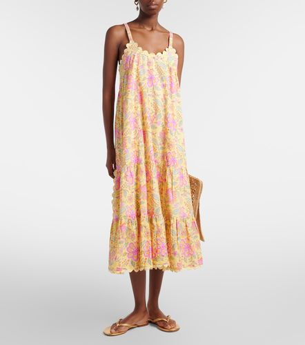 Robe midi en coton à fleurs - Juliet Dunn - Modalova
