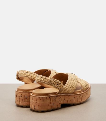 Sandales slingback en crochet à effet raphia - Prada - Modalova