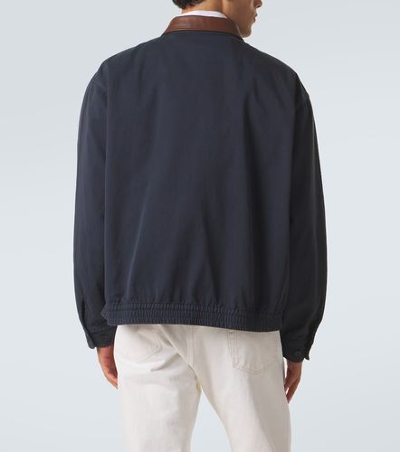 Blouson en coton à finitions en cuir - Prada - Modalova