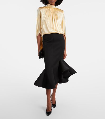 Jupe midi asymétrique en laine mélangée - Mugler - Modalova
