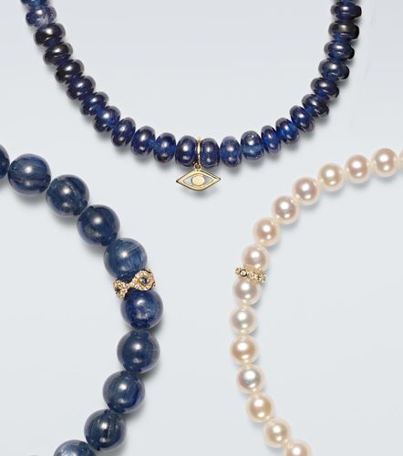 Bracelet en or 14 ct, perle, kyanite, diamants et saphirs - Sydney Evan - Modalova