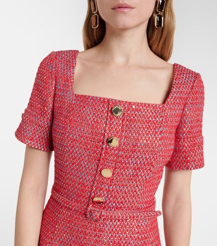 Robe midi en tweed lamé de coton mélangé - Carolina Herrera - Modalova