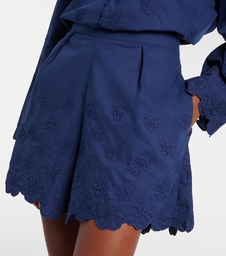 Short brodé en coton à fleurs - Juliet Dunn - Modalova