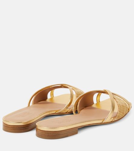 Mules Penn en raphia et cuir métallisé - Malone Souliers - Modalova