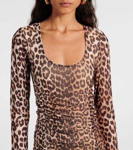 Robe midi à imprimé léopard - Ganni - Modalova