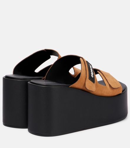 Mules compensées en daim à logo - Coperni - Modalova
