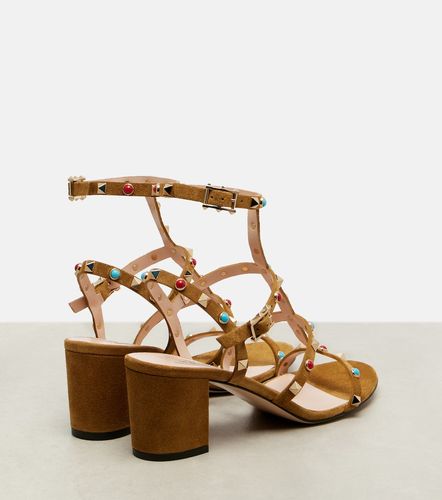 Sandales Rockstud en daim à ornements - Valentino Garavani - Modalova