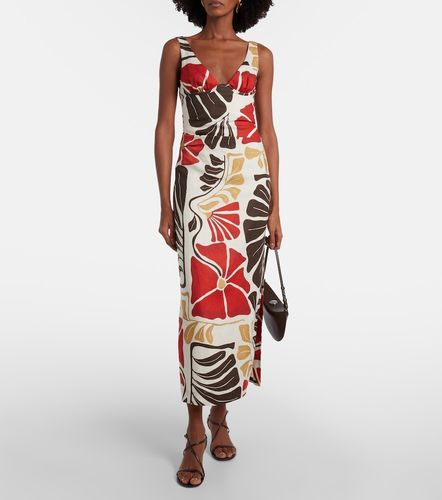 Robe midi Julietta en lin à fleurs - SIR - Modalova