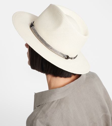 Fedora en paille et cuir - Brunello Cucinelli - Modalova