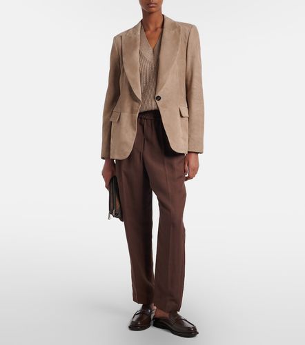 Pantalon droit à taille mi-haute - Brunello Cucinelli - Modalova