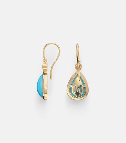 Boucles d’oreilles en or 14 ct, turquoises et diamants - Ileana Makri - Modalova