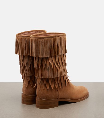 Bottes Maverick en daim à franges - Aquazzura - Modalova