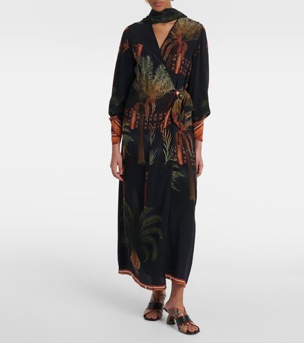Robe portefeuille imprimée en soie - Johanna Ortiz - Modalova