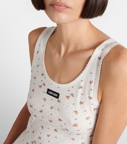 Miu Miu Top en coton à fleurs - Miu Miu - Modalova